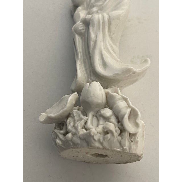1900 - 1909 Antique Blanc De Chine 4” Quan Yin Porcelain Figurine For Sale - Image 5 of 5
