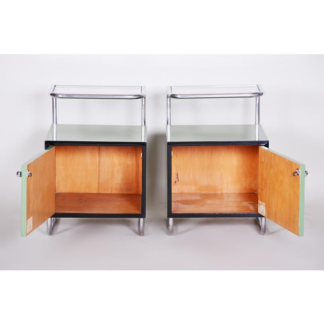 Bauhaus Side Tables in Chrome and Glass by Vichr a Spol., Czech, 1930s, Set of 2 For Sale - Image 10 of 18