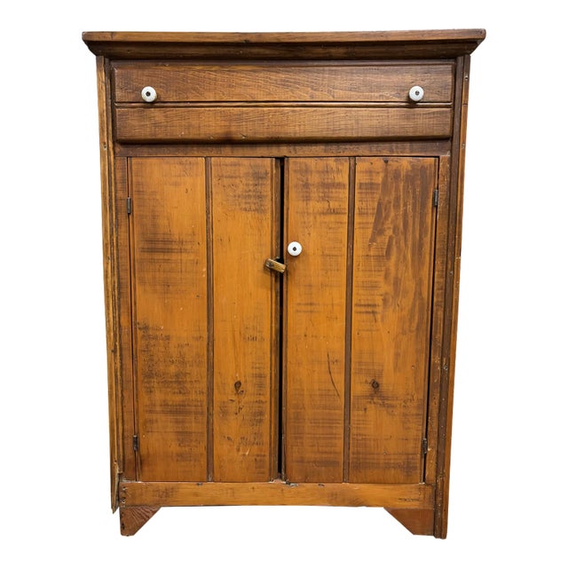 Antique Primitive American Jelly Cupboard Pie Safe Cabinet For Sale
