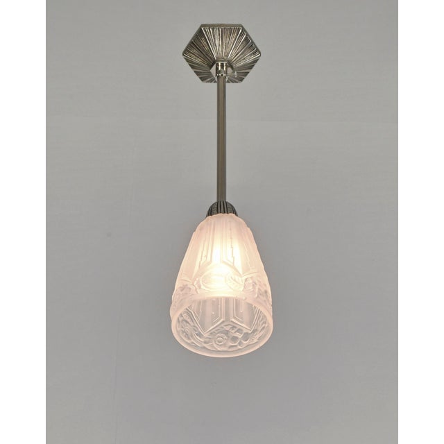 Hettier & Vincent French Art Deco Pendant Light by Hettier Et Vincent & Hanots 1930 France - 5 Available For Sale - Image 4 of 15
