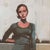 Land by Michael Carson | Oil on Panel Three figures in stylish outfits standing together For Sale - Image 4 of 5
