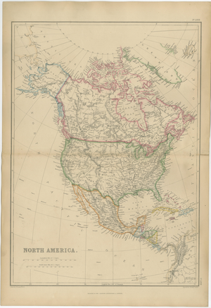 Antique Map of North America, 1860