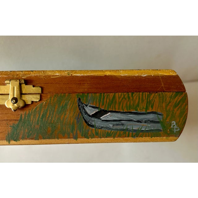 Coastal Chic Hand Painted Lighthouse Cigar Box, Signed by Artist For Sale - Image 4 of 13