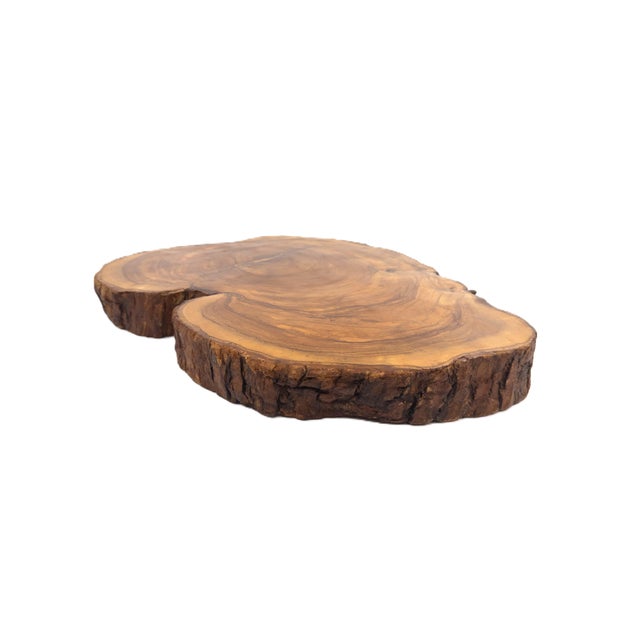 2020s Hand-Carved Peruvian Olive Wood Tray With Live Sculptural Edges For Sale - Image 5 of 10