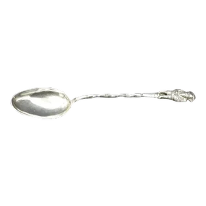 Vintage Asian Chinese Japanese Silver-Tone Metal Character Coffee Tea or Sugar Spoon