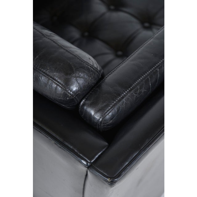 Danish Black Leather Lounge Armchair from Mogens Hansen, Denmark, 1960s For Sale - Image 17 of 18