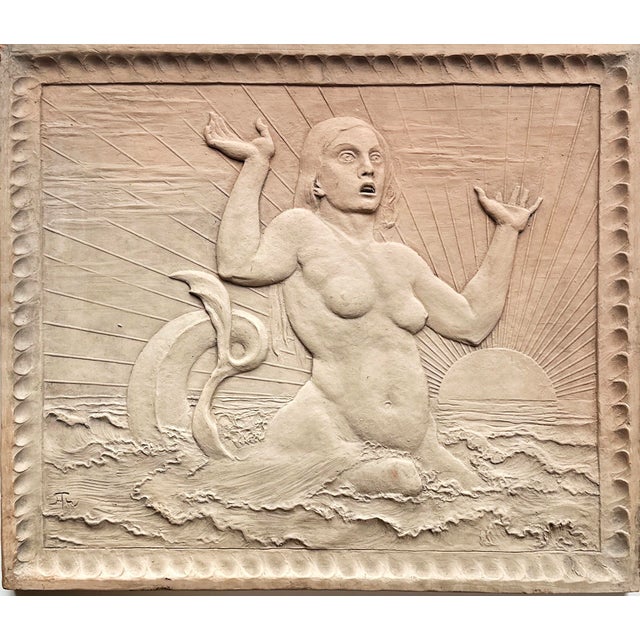 Light Yellow Hans Thoma, Mermaid, 1890s, Ceramic For Sale - Image 8 of 8