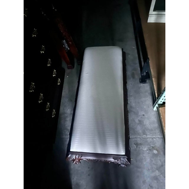 Brown Mahogany Clawfoot Bench by Georgian Furnishings Co. Of New Orleans - Vintage Late 20th Century For Sale - Image 8 of 9