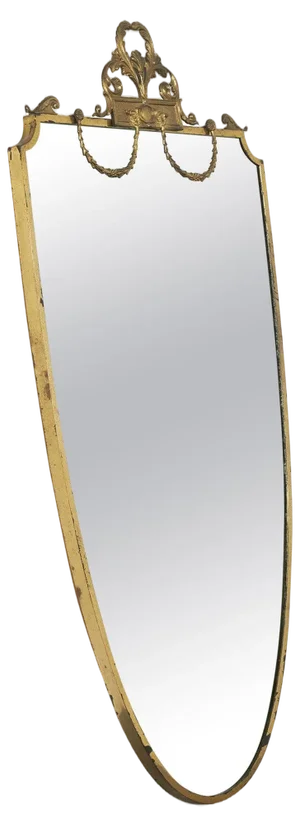 Mid-Century Neoclassical Mirror in Patinated Brass, 1940s