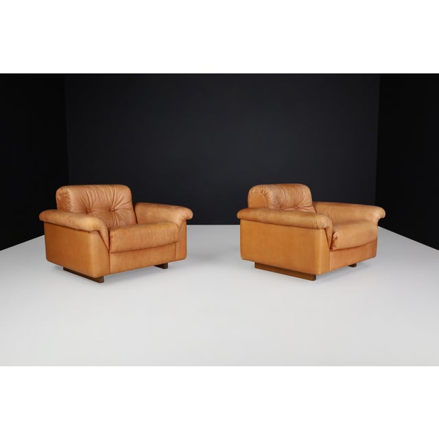 Swiss DS 45 Lounge Chairs in Patinated Leather from de Sede, 1970s, Set of 4 For Sale - Image 6 of 17