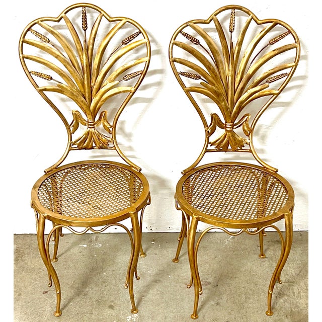 Pair of Italian Hollywood Regency Wheat Sheaf Chairs, by S. Salvadori S. Salvadori - Firenze A stunning pair of Italian...