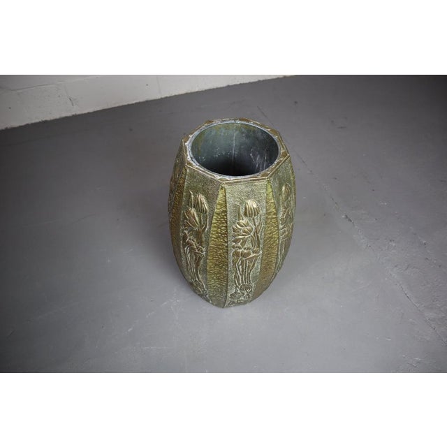 Umbrella Stand in Hammered Embossed Copper, 1890s For Sale - Image 6 of 12