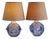 Mid-Century Modern Table Lamps in Blue by Börne Augustsson for Åseda, Sweden, Set of 2 For Sale
