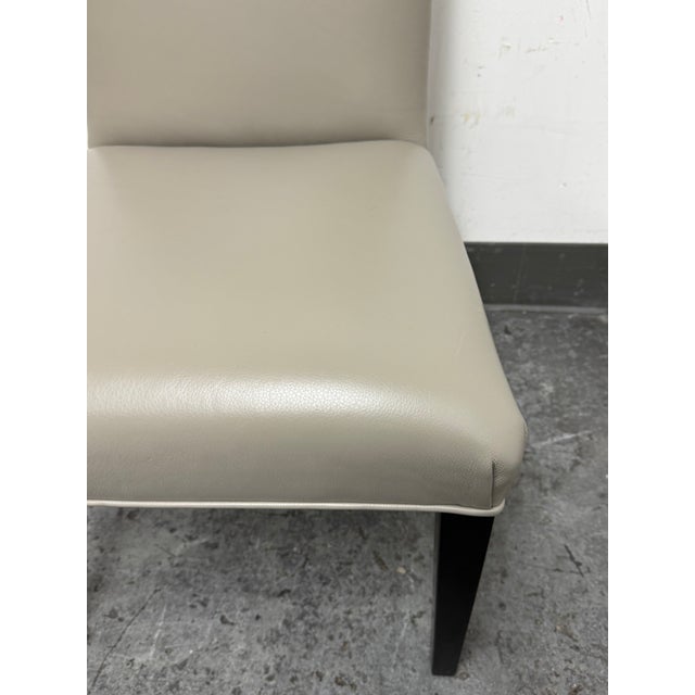 Wood Swaim Vibe Leather Side Chair For Sale - Image 7 of 12
