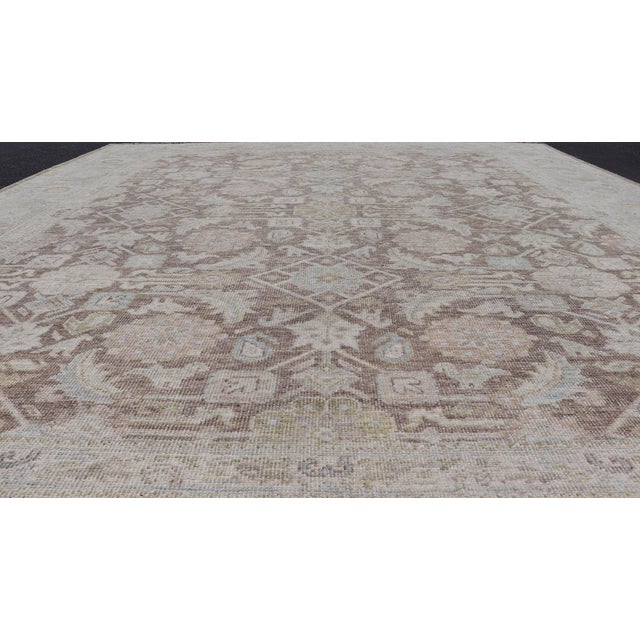 Modern Tabriz Design Rug by Keivan Woven Arts in Warm Brown Tones 9'3 X 11'8 For Sale - Image 15 of 17