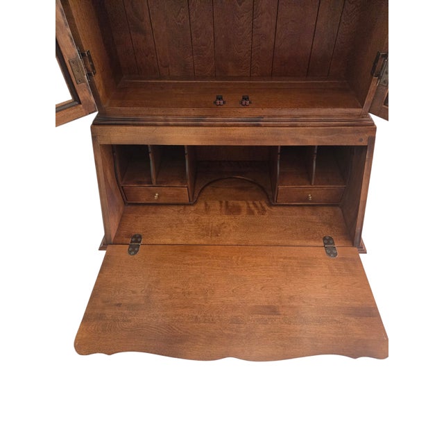 Wood 1990s Ethan Allen French Country Ladies Writing Secretary Desk Maple Drop Front For Sale - Image 7 of 11