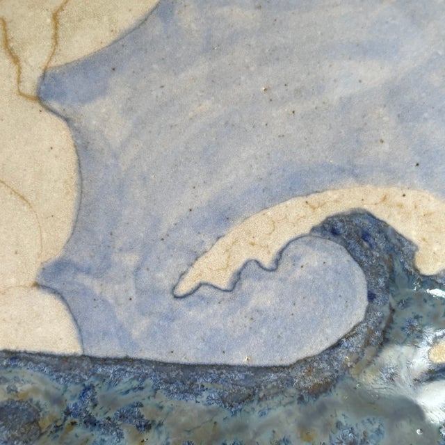 Light Gray Ocean Wave Studio Pottery Box For Sale - Image 8 of 18