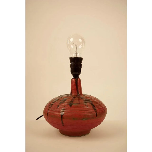 Ceramic Mid-Century Hungarian Studio Ceramic Table Lamp, 1950s For Sale - Image 7 of 11