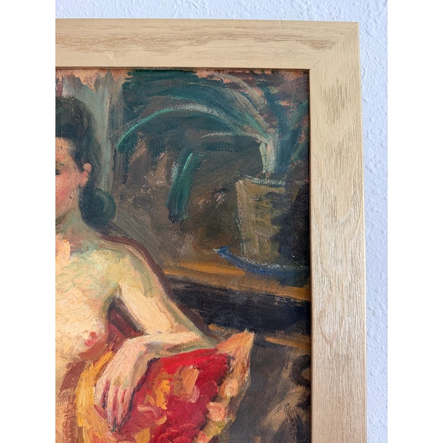 Marguerite De Lottis Nude Oil Painting Italian Antique Female Portrait Dated For Sale In Jacksonville, FL - Image 6 of 13