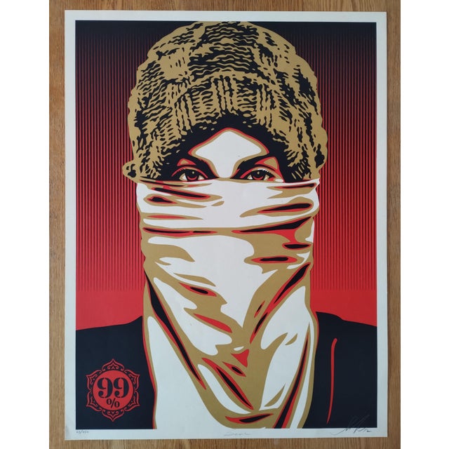 Shepard Fairey (Obey) Occupy Protester, 2012 Screenprint on Speckletone cream paper. Signed by Shepard Fairey. Limited...