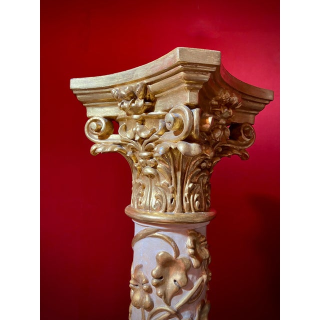 19th Century Italian White Lacquered and Gold Leaf Pedestal For Sale - Image 11 of 12
