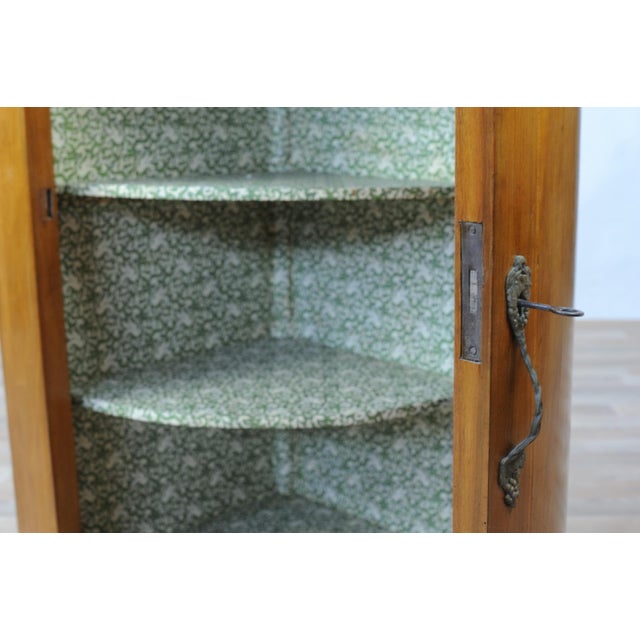 Tan Corner Cupboard with Rounded Front, Early 20th Century For Sale - Image 8 of 14