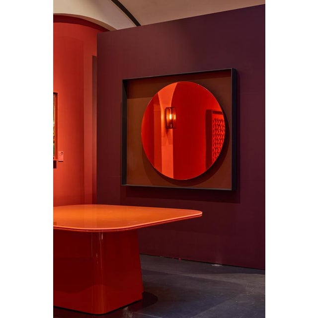 Blue Glass and Lacquered Wood Frame Mirror Moon by Reda Amalou Design For Sale - Image 6 of 15