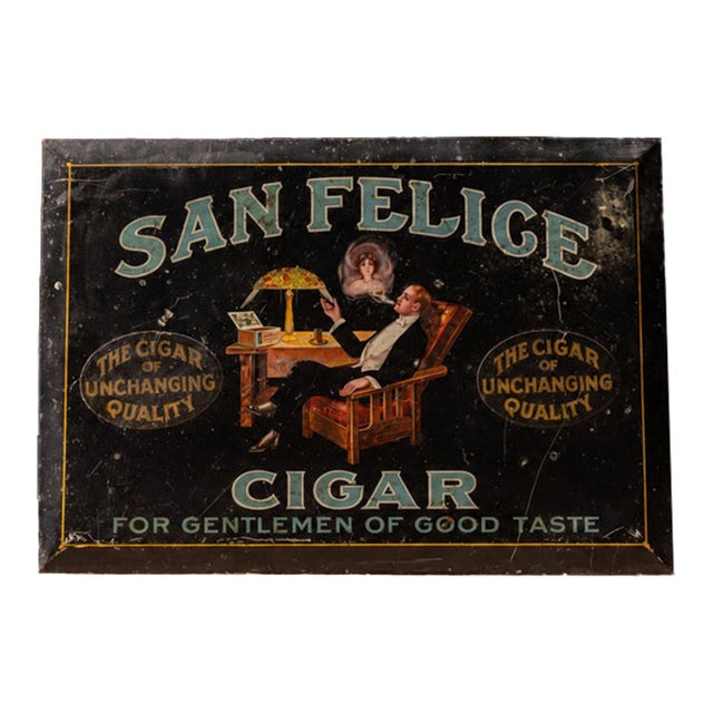 Antique "San Felice" Cigar Toc Sign For Sale