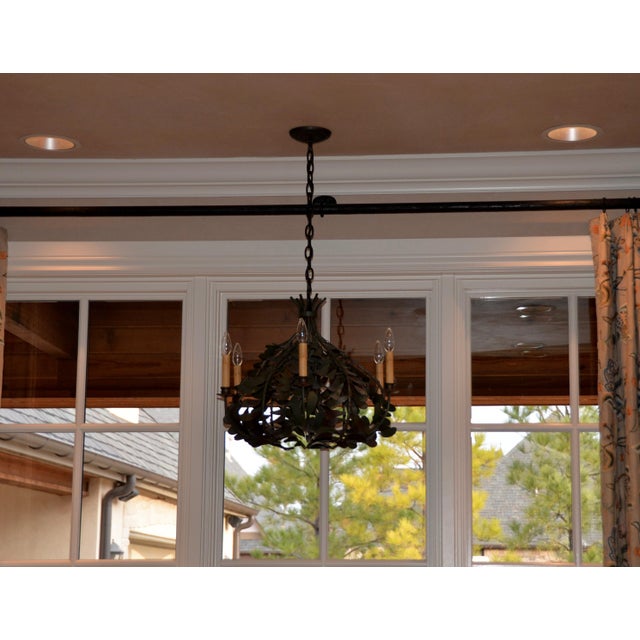Farmhouse Eclectic Mistletoe Chandelier For Sale - Image 3 of 3
