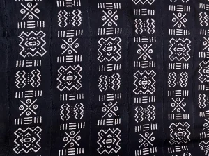 1980s Malian Black & White Mud Cloth Textile