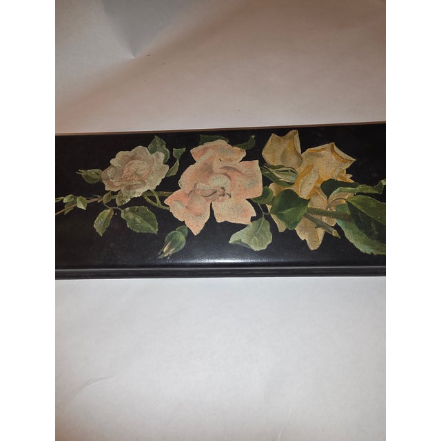 Paint Japanese Victorian Era Lacquered Storage Box With Rose and Butterfly Details For Sale - Image 7 of 8