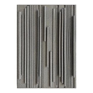 Lines of Stone Grey Hank Hecht Wood Assemblage Wall Sculpture, 2002 For Sale