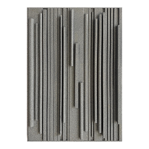 Lines of Stone Grey Hank Hecht Wood Assemblage Wall Sculpture, 2002