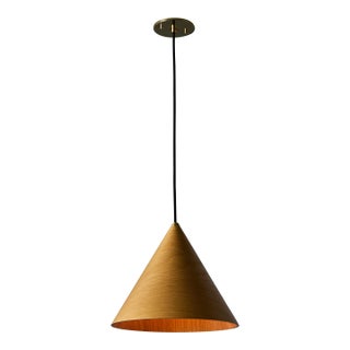 1970s Conical Wooden Pendant Lamp Attributed to Hans Agne Jakobsson For Sale