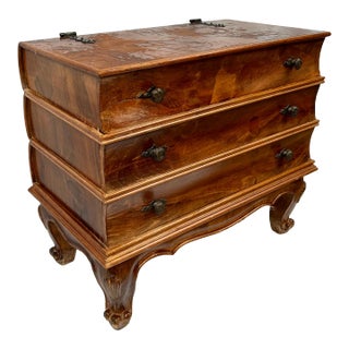 Mid 20th Century Vintage Burl Wood Book Stack Side Table For Sale