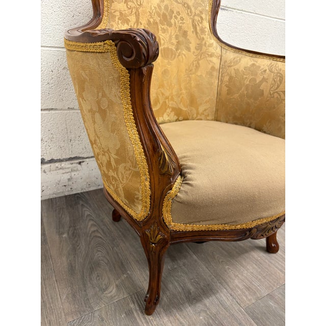 Antique French Louis XV Style Bergere Armchair For Sale In Kansas City - Image 6 of 10