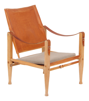 Safari Chair with Natural Leather by Kaare Klint for Rud. Rasmussen
