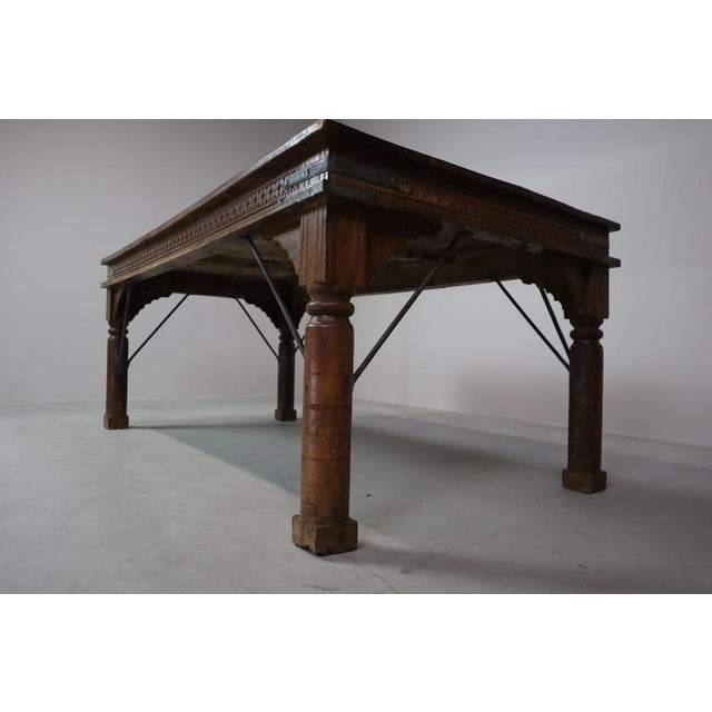 Indonesian Hand-Carved Teak Dining Table For Sale - Image 13 of 18