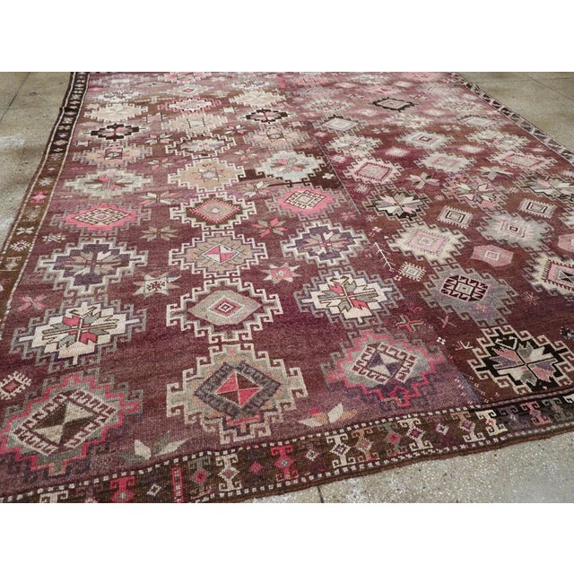 Galerie Shabab Collection Mid-20th Century Handmade Turkish Anatolian Tribal Room Size Carpet For Sale In New York - Image 6 of 8