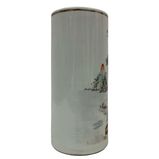1950s Mid-20th Century Chinese Porcelain Hat Stand/Brush Pot For Sale - Image 5 of 10