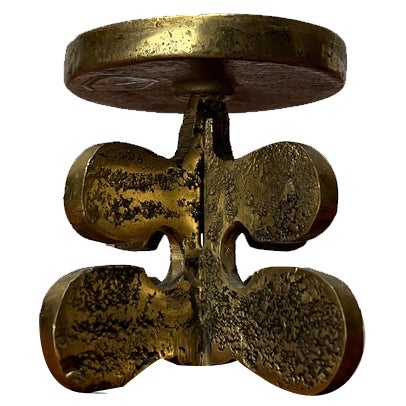 Vintage Brutalist Bronze Candleholder from Gallo, 1970s For Sale