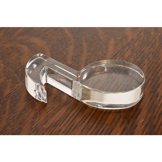 Contemporary Tiffany & Co. Crystal Glass Musical Note Paperweight For Sale - Image 3 of 8