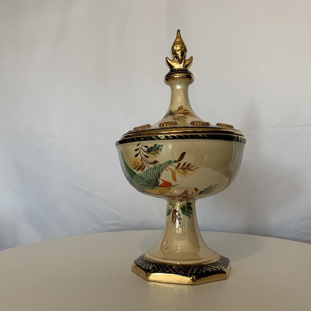 Covered Bowl on Stand from Hubert Bequet, 1930s For Sale - Image 12 of 14