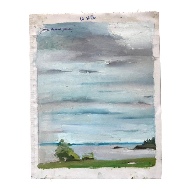 Blue Skies: A Stunning Abstract Oil Painting by David Beynon Pena For Sale