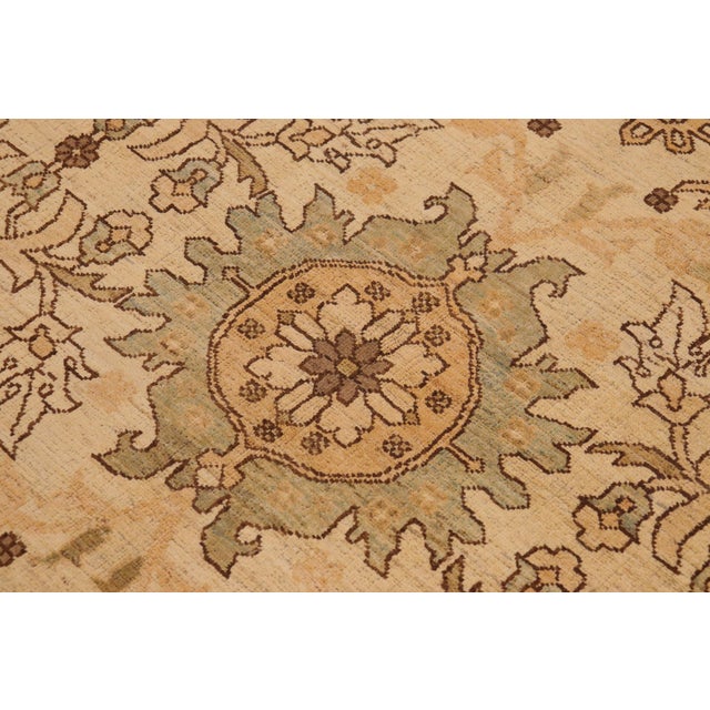1990s Oriental Ziegler Beige Tan Hand-Knotted Wool Rug - 9'4'' X 12'6'' For Sale - Image 5 of 8