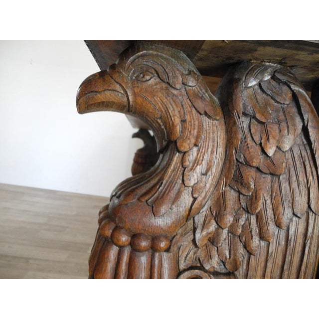Vintage Art Deco Eagle Ornate Desk, 1920s For Sale - Image 4 of 18