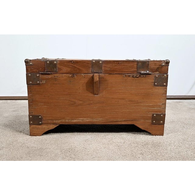 Solid Teak Naval Trunk, Late 19th Century For Sale - Image 16 of 18
