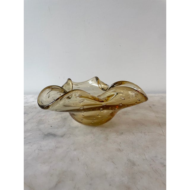 Mid 20th Century Vintage Mid-Century Smoky Brown Murano Glass Bowl For Sale - Image 5 of 6