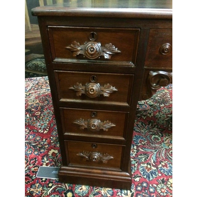 Antique Victorian Desk, Walnut Partner’s Desk For Sale - Image 4 of 13