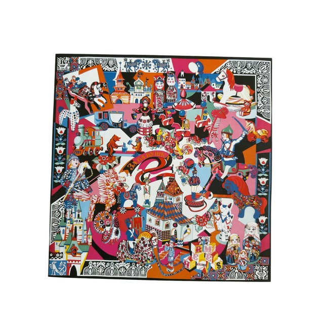 Authentic Original Hermès, this vibrant “Za Bavushka” advertisement art print is a joyful celebration of Russian folk...